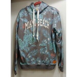 Vitamin Sea The Perfect Hoodie Hawaiian Print All Over MIAMI BEACH Pocket Large